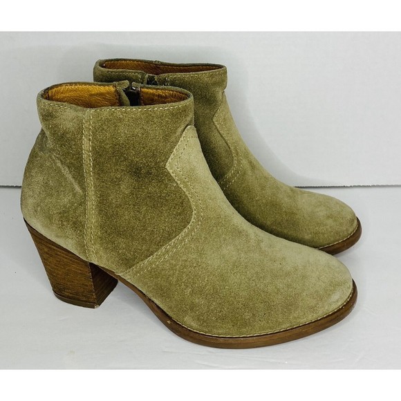 Madewell Shoes - Madewell 1937 Womens Ankle Boots Size 6.5 M Sage Green Suede Leather Chunky Heel